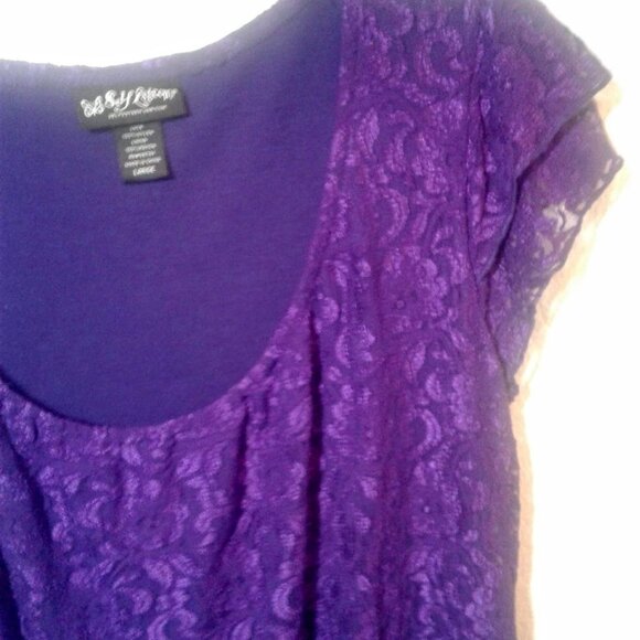 Self Esteem Woman's Purple Lace Top SZ L - Picture 7 of 10